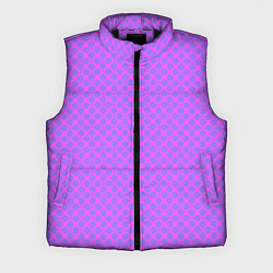 Мужской жилет Розовый сиреневый узор в клетку и горох, цвет: 3D-черный