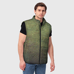 Мужской жилет Абстракция - old board painted with green paint, цвет: 3D-черный — фото 2