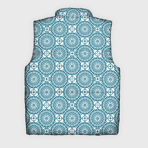Мужской жилет Бело - голубой ажурный кружевной узор ретро / 3D-Черный – фото 2