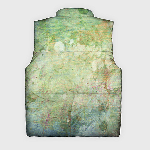 Мужской жилет Абстракция - faded spots on a green background / 3D-Черный – фото 2