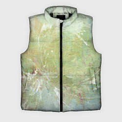 Мужской жилет Абстракция - white waves on green background, цвет: 3D-черный