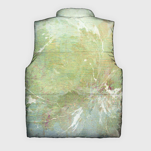 Мужской жилет Абстракция - white waves on green background / 3D-Черный – фото 2