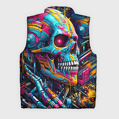 Мужской жилет Cyber skull - pattern / 3D-Черный – фото 2
