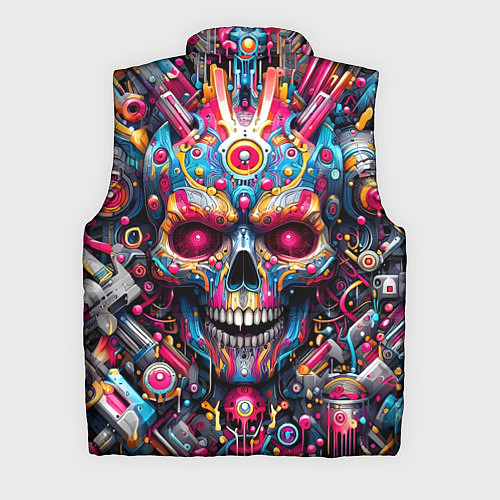 Мужской жилет Art cyber skull - ai art fantasy / 3D-Черный – фото 2