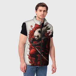 Мужской жилет Демоническая панда самурай - нейроарт, цвет: 3D-черный — фото 2