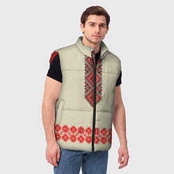 Мужской жилет Народная вышиванка, цвет: 3D-красный — фото 2