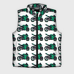 Мужской жилет Motorcycle turquoise, цвет: 3D-черный