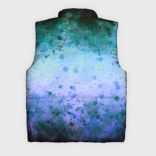 Мужской жилет Абстракция - blue-green acid / 3D-Черный – фото 2