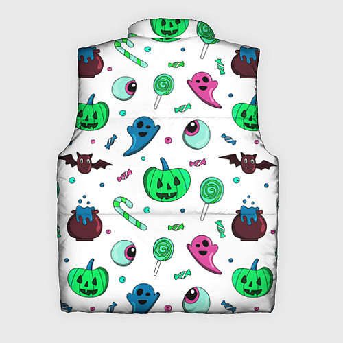 Мужской жилет Halloween light green pumpkin - паттерн / 3D-Черный – фото 2