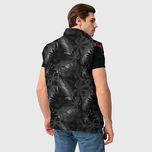 Мужской жилет Palm black and white / 3D-Красный – фото 4