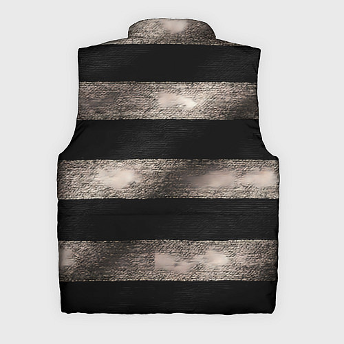 Мужской жилет Черно-белая тельняшка текстура / 3D-Черный – фото 2