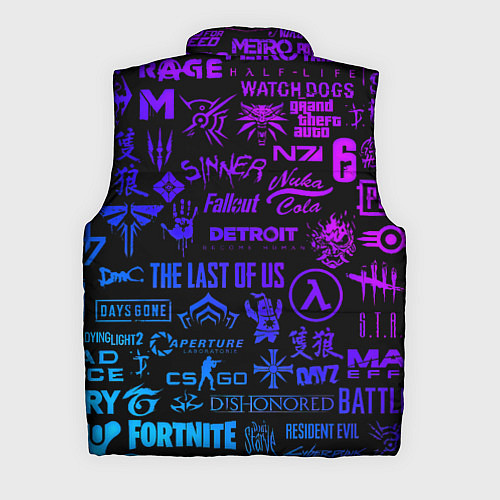 Мужской жилет Doom логотипы игр неон / 3D-Черный – фото 2