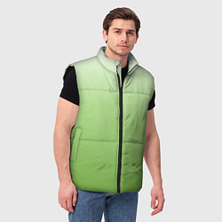 Мужской жилет Градиент нежно-зеленый, цвет: 3D-черный — фото 2