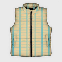 Мужской жилет Color beige cage light blue stripes