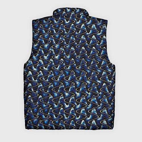 Мужской жилет Тёмно-синий волнистые полосы / 3D-Черный – фото 2