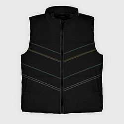 Мужской жилет Изысканный чёрный с тонкими линиями, цвет: 3D-черный