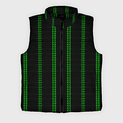 Мужской жилет Color black cage green stripes, цвет: 3D-черный