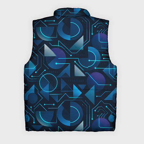 Мужской жилет Футуристическая сине-фиолетовая абстракция с хакер / 3D-Черный – фото 2