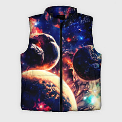Мужской жилет Фантастический космос планеты, цвет: 3D-черный