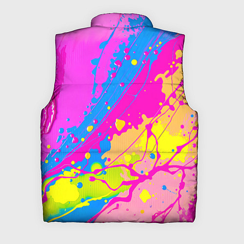 Мужской жилет Яркая абстракция из розовых и голубых красок / 3D-Черный – фото 2