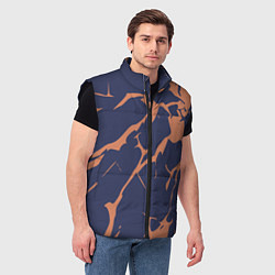 Мужской жилет Разломы на синем, цвет: 3D-черный — фото 2