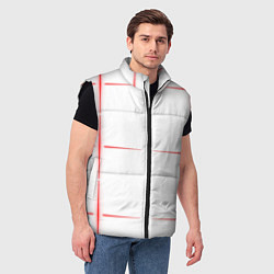 Мужской жилет Color white red stripes, цвет: 3D-черный — фото 2