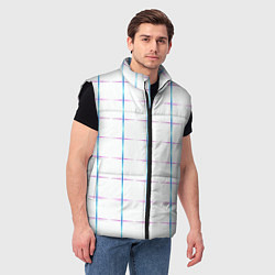 Мужской жилет Color white blue stripes, цвет: 3D-черный — фото 2
