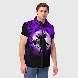 Мужской жилет Самурай при луне, цвет: 3D-черный — фото 2