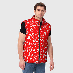 Мужской жилет Красный яркий камуфляж, цвет: 3D-черный — фото 2