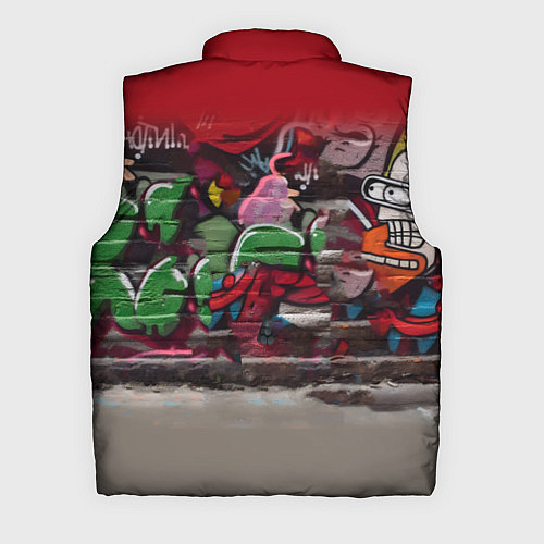 Мужской жилет Bender bending robot and Fry - ai art graffiti / 3D-Черный – фото 2