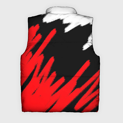 Мужской жилет Спорт бело-чёрно-красный штрихи / 3D-Черный – фото 2