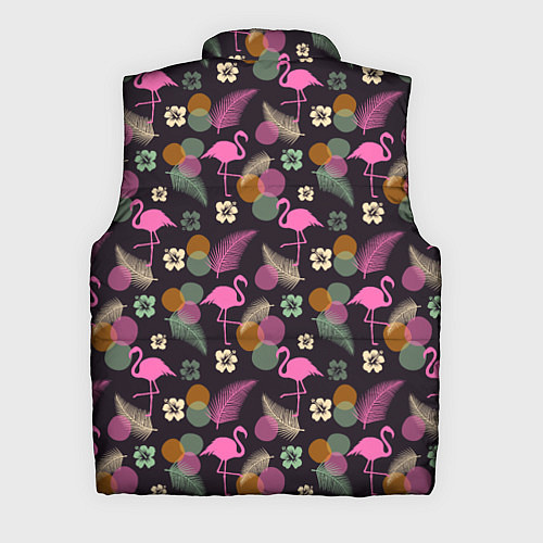 Мужской жилет Фламинго и листья на темно-синем / 3D-Черный – фото 2