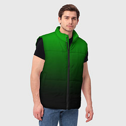 Мужской жилет Green gradient, цвет: 3D-черный — фото 2
