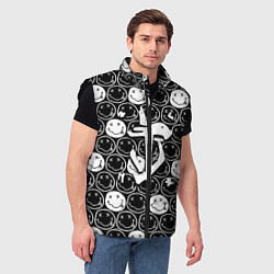 Мужской жилет Doom x nirvana pattern, цвет: 3D-черный — фото 2
