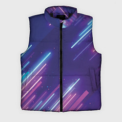 Мужской жилет Абстракция бело синие красные полосы, цвет: 3D-черный