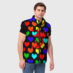 Мужской жилет Doom love pixel pattern, цвет: 3D-черный — фото 2