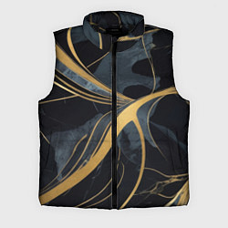 Мужской жилет Мраморный узор с золотыми полосками, цвет: 3D-черный