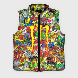 Мужской жилет Monster energy sticker grafity, цвет: 3D-черный