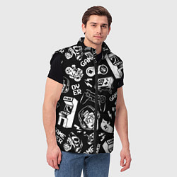 Мужской жилет Retro gamer pattern, цвет: 3D-черный — фото 2