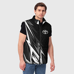 Мужской жилет Toyota - монохром, цвет: 3D-черный — фото 2