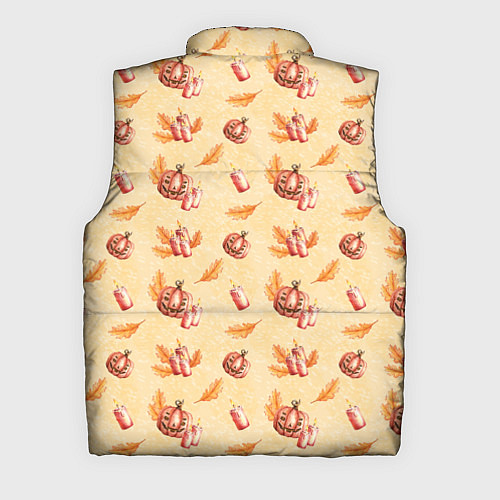 Мужской жилет Хеллоуин с тыквой и листьями / 3D-Черный – фото 2