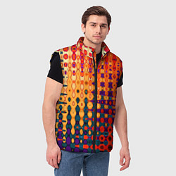 Мужской жилет Красно-жёлтый абстракция, цвет: 3D-черный — фото 2
