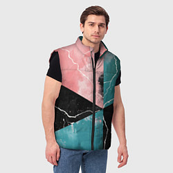 Мужской жилет Абстракция звёдного неба и молнии, цвет: 3D-черный — фото 2