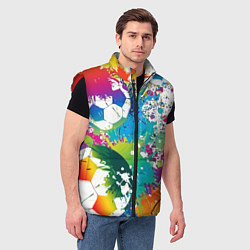 Мужской жилет Краски футбола, цвет: 3D-красный — фото 2