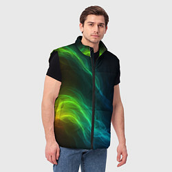 Мужской жилет Разноцветный огонь абстракция, цвет: 3D-черный — фото 2