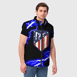 Мужской жилет Атлетико Мадрид молнии шторм, цвет: 3D-черный — фото 2