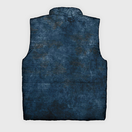 Мужской жилет Абстракция - old blue wall with black stains / 3D-Черный – фото 2