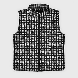 Мужской жилет Любовь смерть и роботы, глитч символ паттерн, цвет: 3D-черный