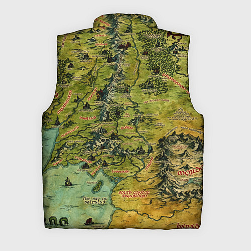Мужской жилет Властелин колец карта цветная / 3D-Черный – фото 2
