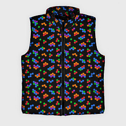 Мужской жилет Разноцветные детали мозаики на черном